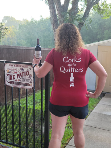 Corks are for Quitters, V neck T Shirt